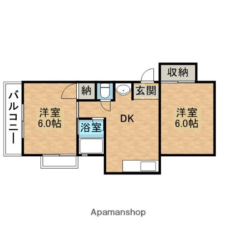 サニーハイツ(2DK/1階)の間取り写真