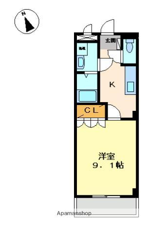 メゾンソレイユ(1K/2階)の間取り写真