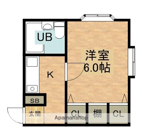 ルフォレ(1K/2階)の間取り写真