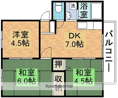 グリーンハイツ(3DK/2階)の間取り写真