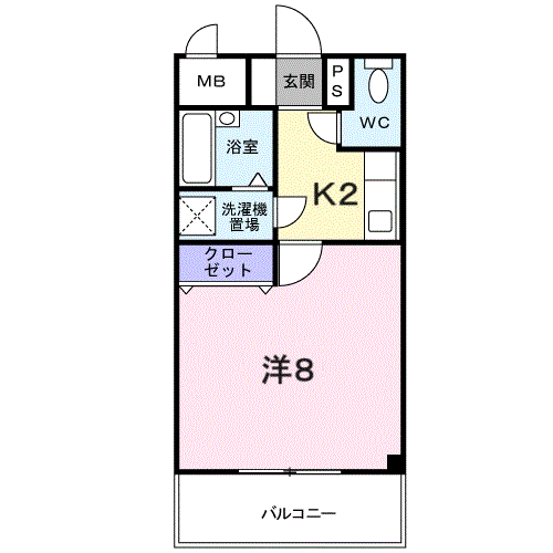 ネオサンライズ(1K/2階)の間取り写真