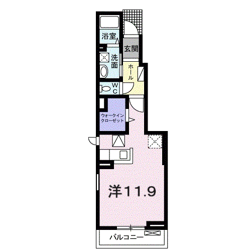 レヤリーライフⅡ(1K/1階)の間取り写真