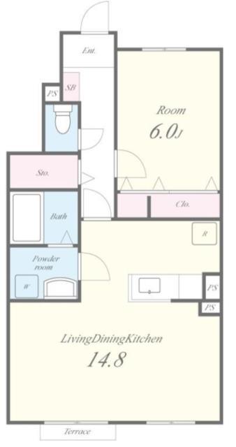 ソレアード・コーポ(1LDK/1階)の間取り写真
