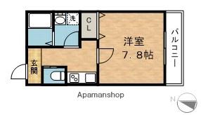 ラ・ポルテ藤原台(1K/1階)の間取り写真