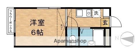 エスポワール谷上(ワンルーム/2階)の間取り写真