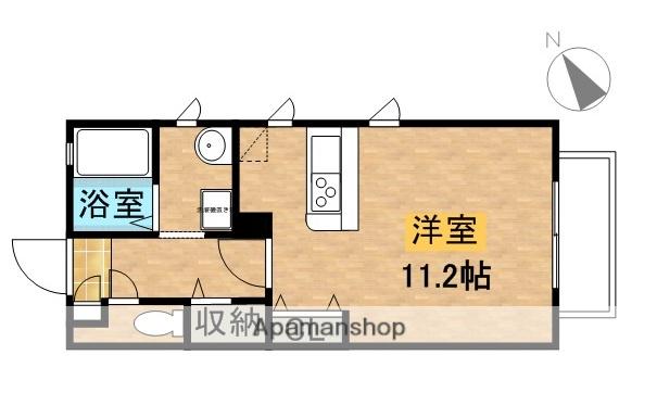 カーサあすかB棟(ワンルーム/2階)の間取り写真