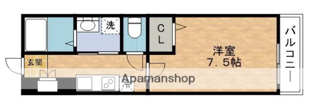 AILE岡場Ⅱ(1K/4階)の間取り写真