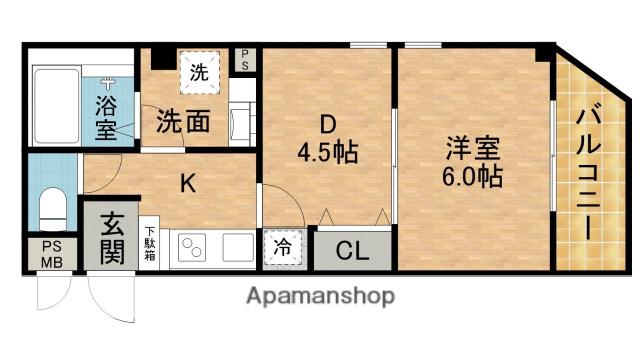 ザ・スカイレジデンス(1DK/3階)の間取り写真