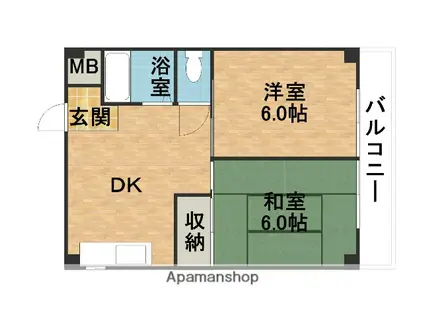 有栄ビル(2DK/3階)の間取り写真