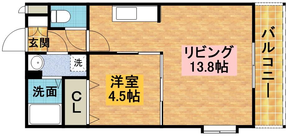 ラフィネ(1LDK/2階)の間取り写真