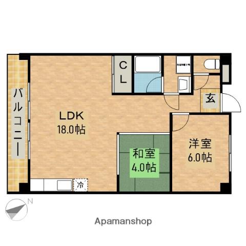 フローラ貴(2LDK/2階)の間取り写真