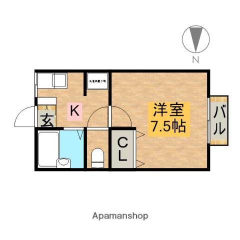 エフハイツ(1K/2階)の間取り写真