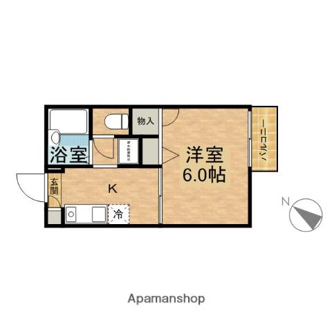 プティM.I(1K/1階)の間取り写真