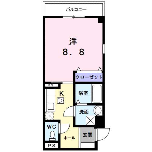 エレガンテアルバ(1K/1階)の間取り写真