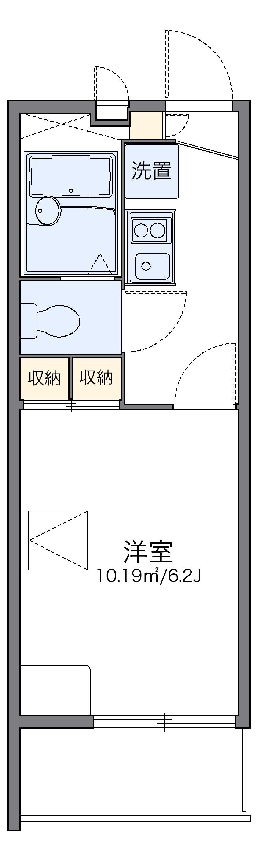 レオパレスアルカイック(1K/1階)の間取り写真