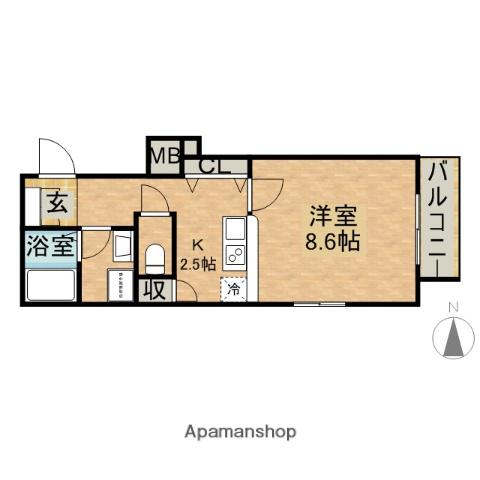 ネクステージ東園田(1K/2階)の間取り写真