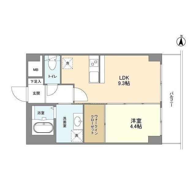 サイレンス服部(1LDK/3階)の間取り写真