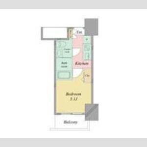 アリビオ立花2(1K/10階)の間取り写真