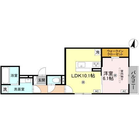 METEOR GRAND(1LDK/2階)の間取り写真