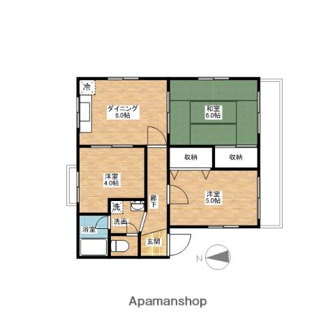 フリーデン若王寺(3DK/3階)の間取り写真