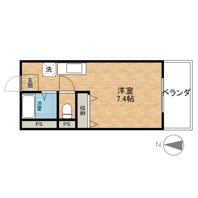 園田手良向第二マンション(ワンルーム/1階)の間取り写真