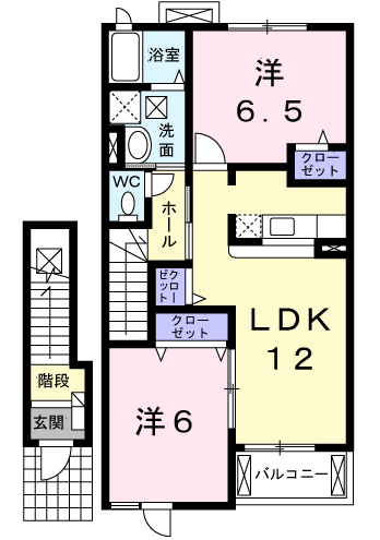ソフィアヒルズ(2LDK/2階)の間取り写真