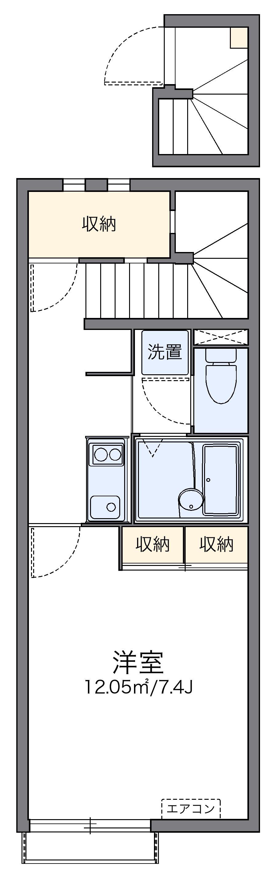レオネクストひょうご東条(1K/2階)の間取り写真