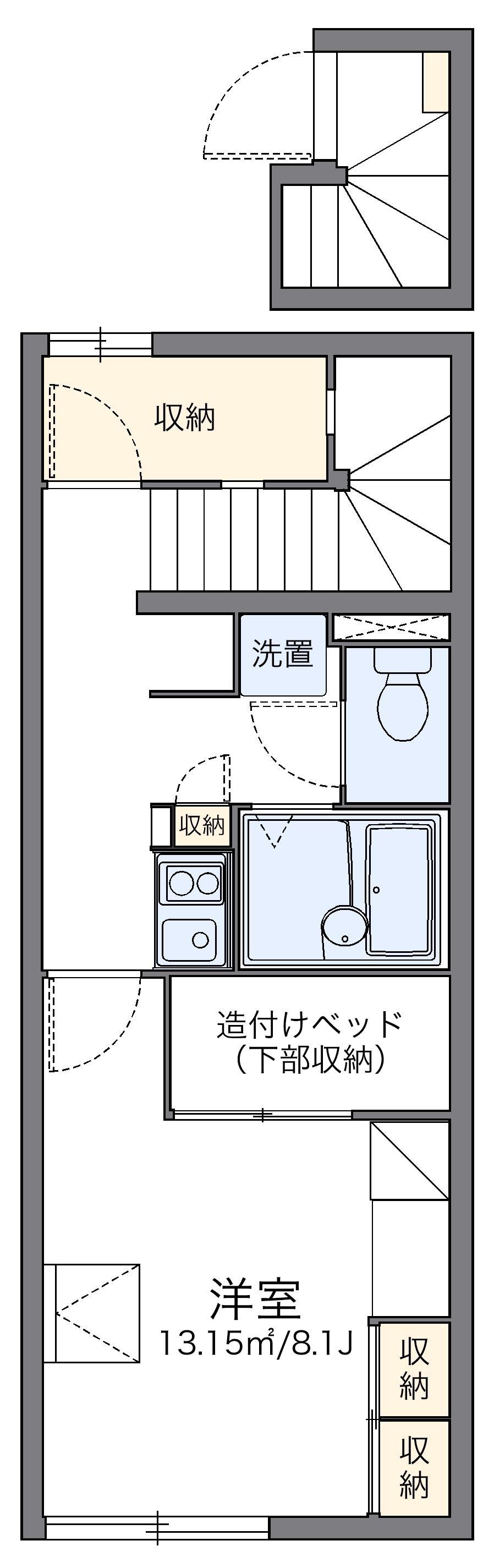 レオパレスうれしの(1K/2階)の間取り写真