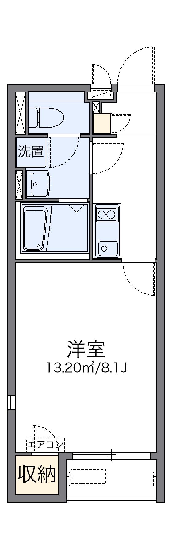 レオネクストヴァンベール(1K/1階)の間取り写真