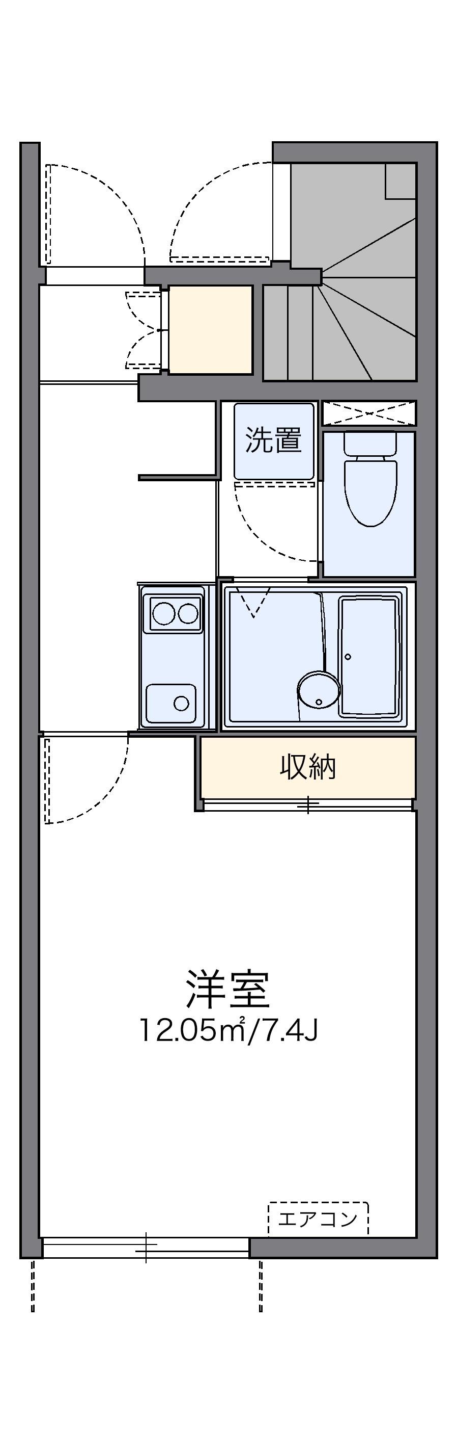 レオネクスト丁田(1K/1階)の間取り写真