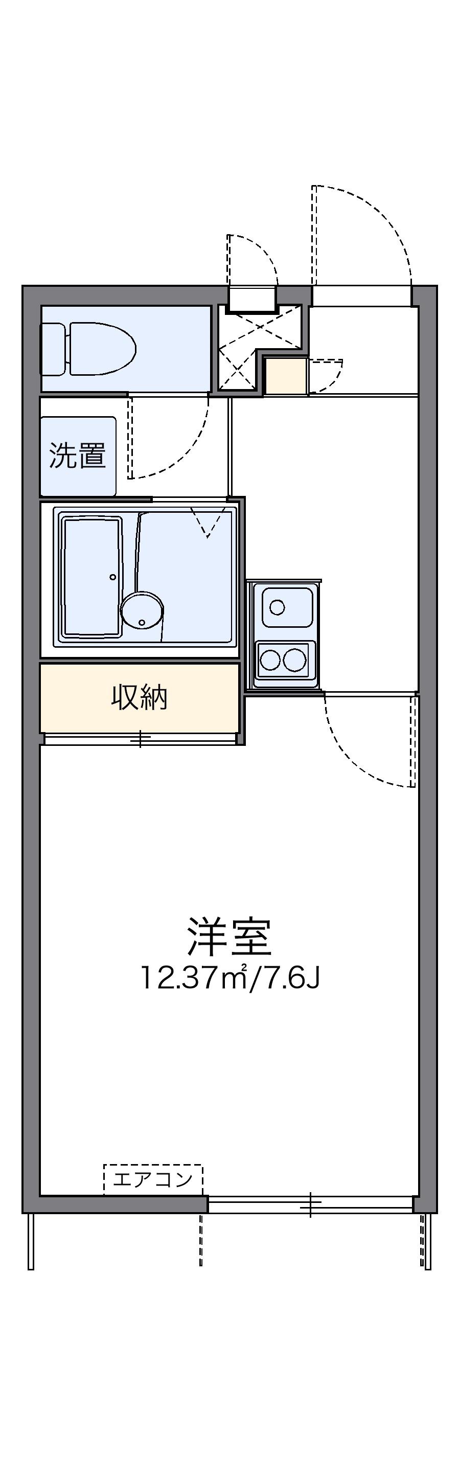 レオパレスマーメイドⅢ(1K/1階)の間取り写真