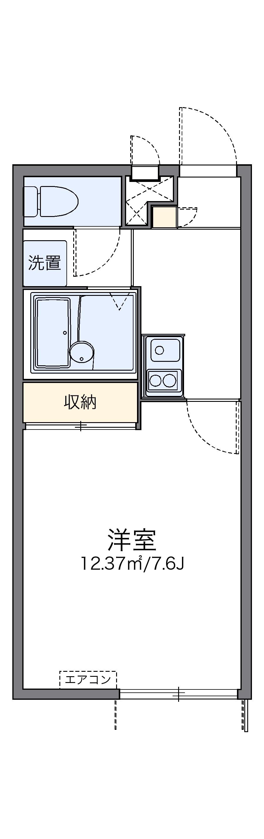 レオパレスマーメイドⅢ(1K/1階)の間取り写真