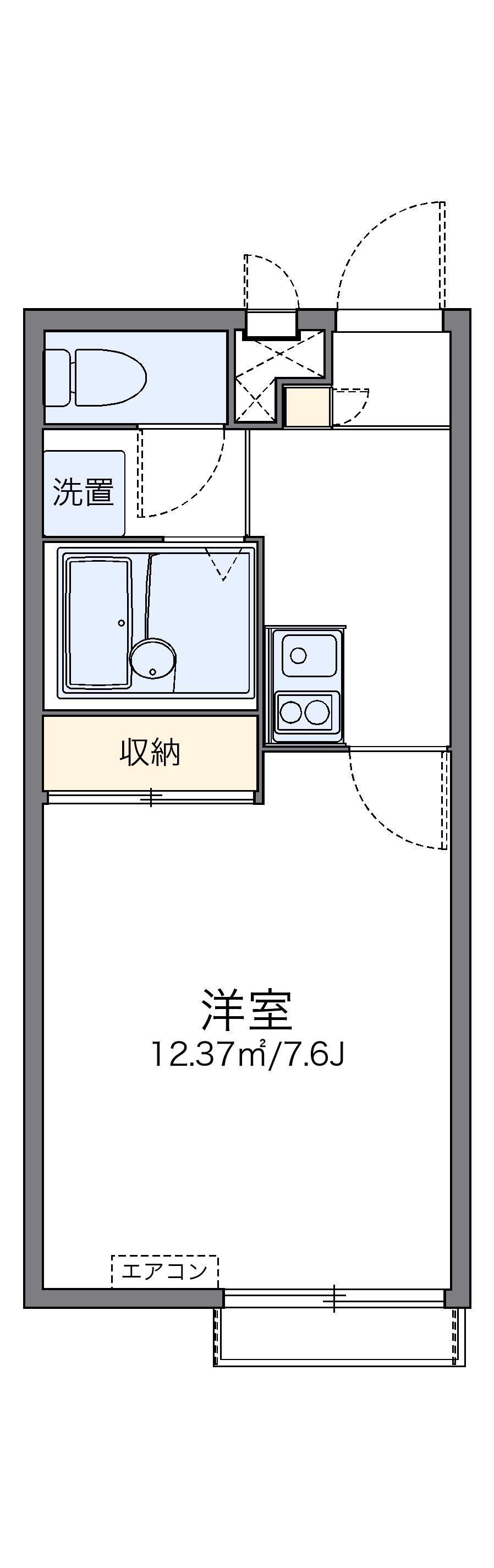 レオパレスマーメイドⅢ(1K/2階)の間取り写真