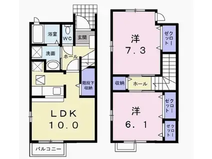 カーサ ドマーニ(2LDK/1階)の間取り写真