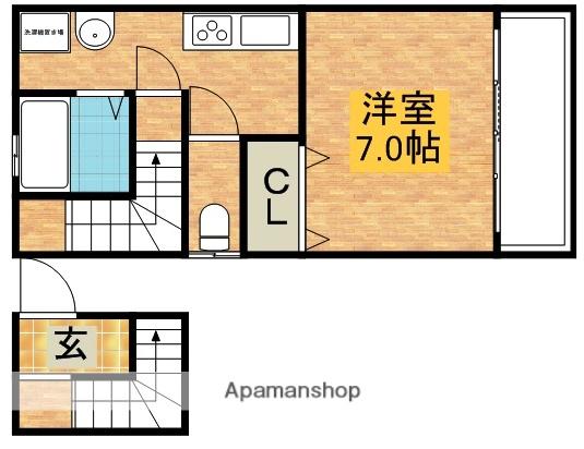 神戸電鉄粟生線 志染駅 徒歩10分 2階建 築19年(1K/2階)の間取り写真