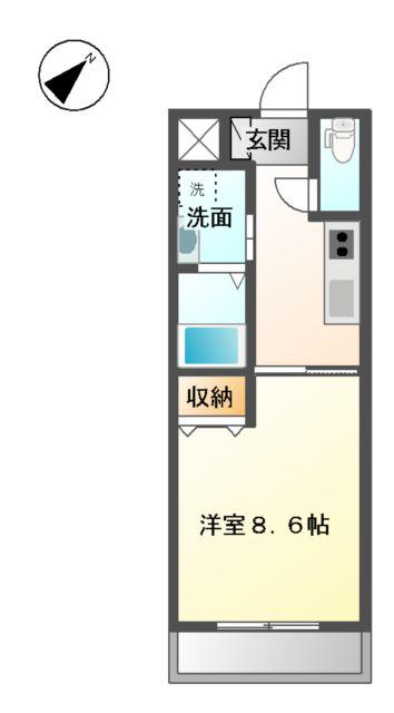 シャインキャッスル(1K/1階)の間取り写真