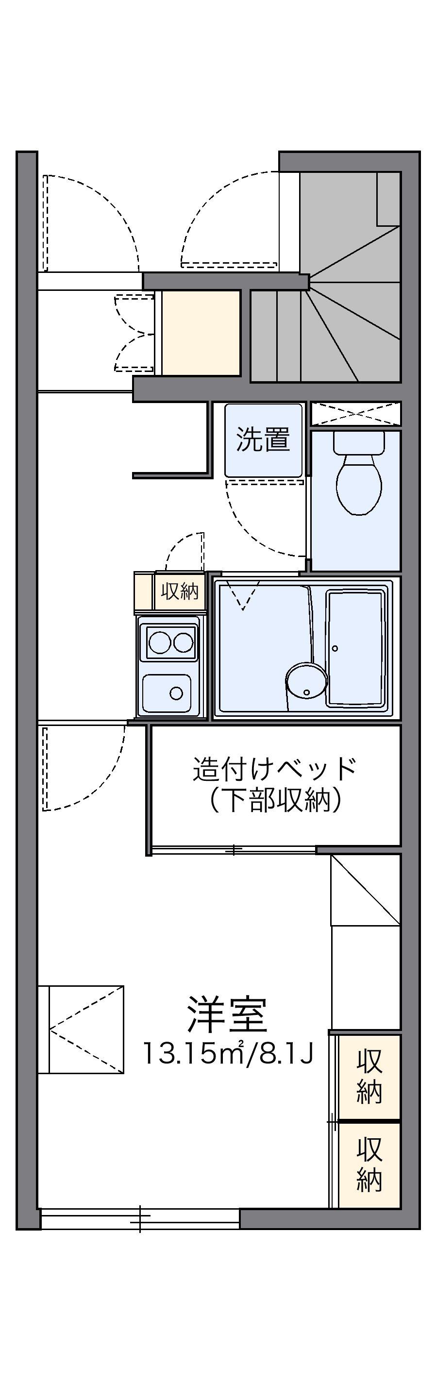 レオパレスポポラーレ 加東(1K/1階)の間取り写真