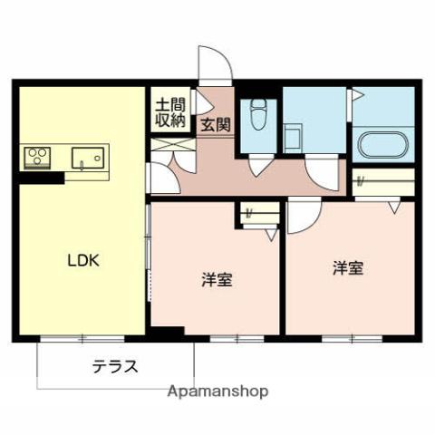 シャーメゾン アルフラット(2LDK/2階)の間取り写真