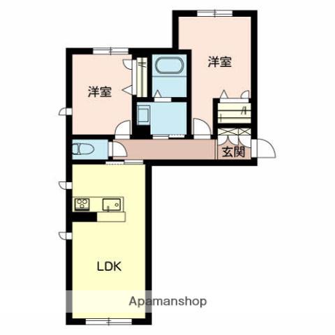 メゾンヴィアソーレA(2LDK/1階)の間取り写真