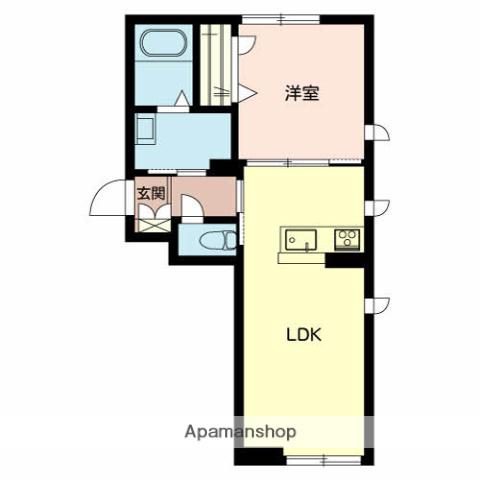 アウローラシエル(1LDK/2階)の間取り写真