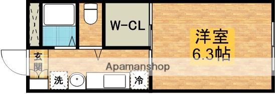 FLAT福井C棟(1K/1階)の間取り写真