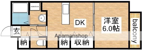 ウェルヴィラA棟(1DK/2階)の間取り写真