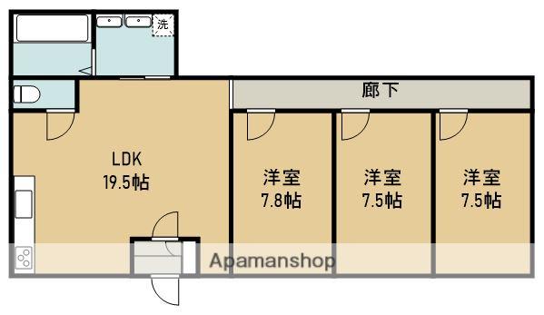 末広神和ビル(3LDK/1階)の間取り写真