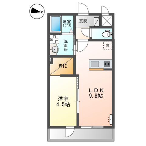 グランドヴィラ天神(1LDK/2階)の間取り写真