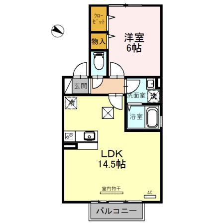 リーフデ(1LDK/1階)の間取り写真