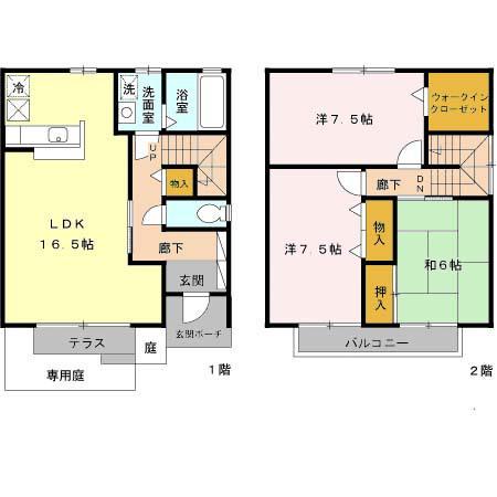 パークハイム壱番館 D棟(3LDK/1階)の間取り写真