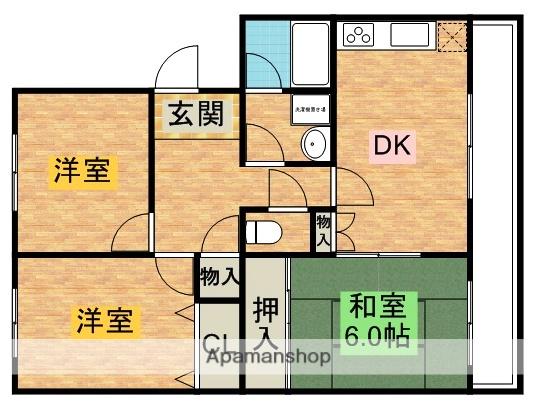 サンハイツ志染(3DK/2階)の間取り写真