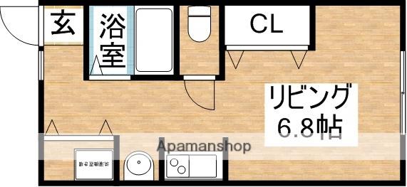 シャインヒルズ Ⅰ(ワンルーム/2階)の間取り写真