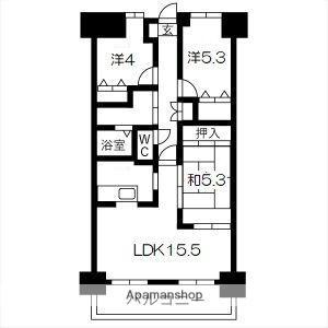 ライオンズマンション姫路市役所前(3LDK/13階)の間取り写真