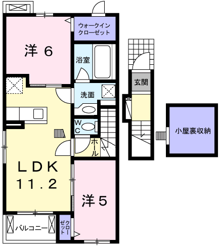 ファイン コルソⅤ(2LDK/2階)の間取り写真